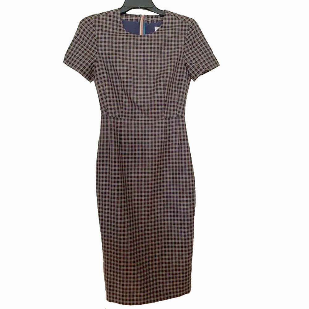 NEW Paul Smith Couture Dress!  e 38  US 0-2  Wool Check Plaid  Made in Italy